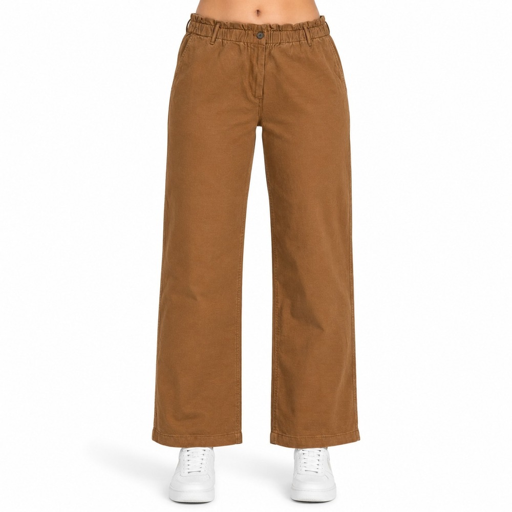 GAP Easy Twill Pant Womens XXL Brown Wide Leg Elastic Waist Cozy Casual NWT